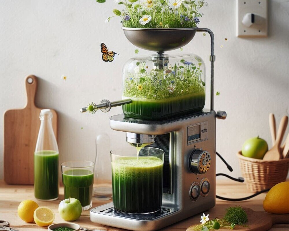Cold pressing micro greens